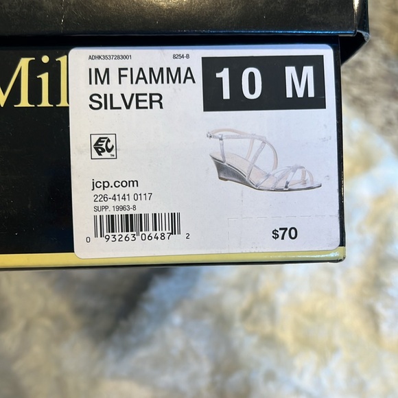 L. Miller Fiamma sparkling silver evening, wedding women’s sandals. - Picture 5 of 5